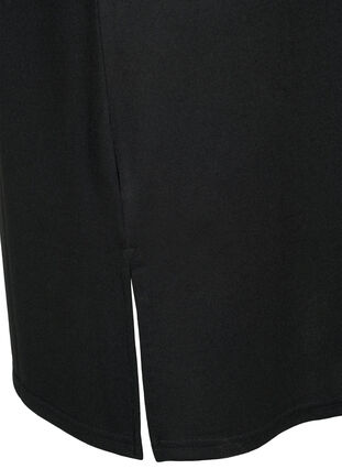 Zizzi Robe en jersey à manches longues avec boutons décoratifs, Black, Packshot image number 3