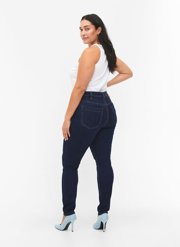 ZizziAmy jeans met een hoge taille en super slanke pasvorm, Dark blue, Model image number 1