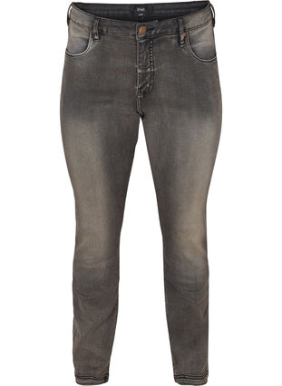 ZizziSlim fit Emily jeans met normale taille, Dark Grey Denim, Packshot image number 0