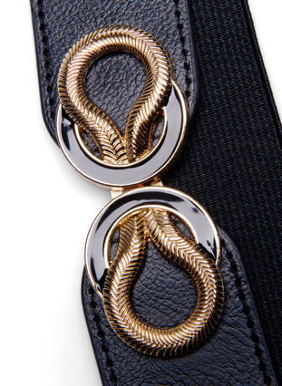 ZizziElastische tailleband met gouden details, Black, Packshot image number 2