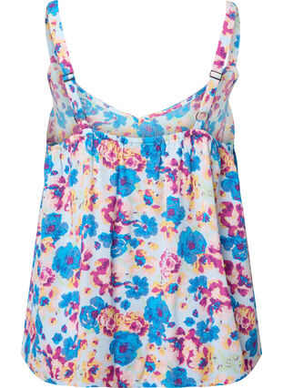 Zizzi Top à bretelles fleuri en viscose, Multi Flower AOP, Packshot image number 1