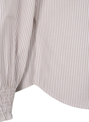 Zizzi Chemise rayée avec fronces, Silver Mink Wh. St., Packshot image number 3