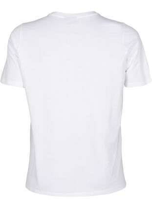 ZizziT-shirt met ronde hals en strass-steentjes, Bright White, Packshot image number 1