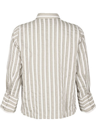 Zizzi Chemise ample à rayures, Sand w. Black Stripe, Packshot image number 1