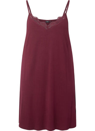 ZizziPyjama jurk met kanten rand in viscose, Port Royal, Packshot image number 0