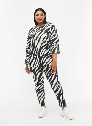 Zizzi Leggings avec imprimé zébré, White Zebra, Model image number 0