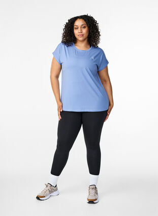 Zizzi T-shirt de sport uni, Colony Blue, Model image number 2