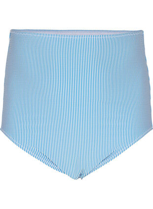 ZizziGestreept bikinibroekje met extra hoge taille, BlueWhite Stripe AOP, Packshot image number 0