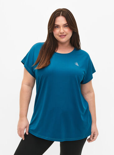 ZizziTrainings-T-shirt met korte mouwen, Deep Lagoon, Model image number 0