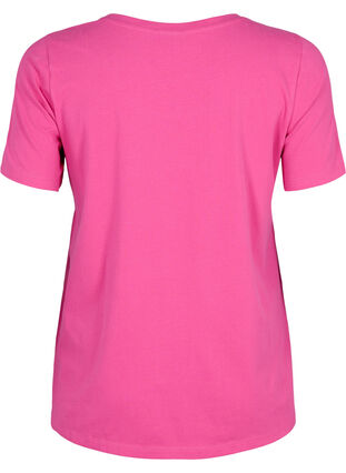 ZizziBasic t-shirt in effen kleur met katoen, Raspberry Rose, Packshot image number 1