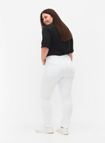 ZizziSlim fit Emily jeans met normale taille, White, Model image number 1