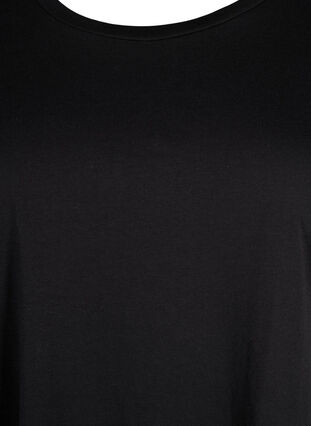 ZizziT-shirt met korte mouwen van katoenmix, Black, Packshot image number 2