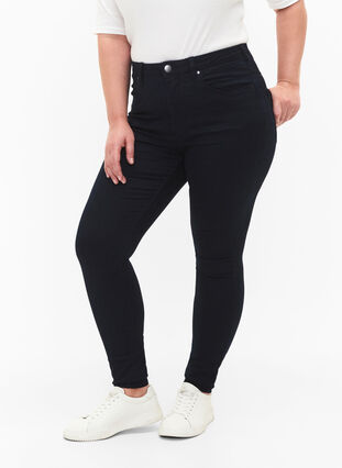 Zizzi Jean Amy super slim à taille haute, Unwashed, Model image number 2