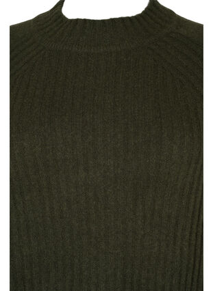 ZizziRibbed Knit Dress met col, Forest Night Mel., Packshot image number 2