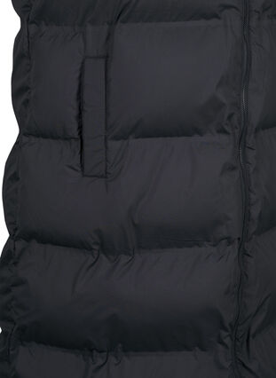 ZizziLang vest met zakken en rits in twee richtingen, Black, Packshot image number 3