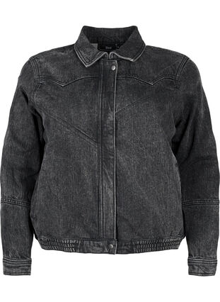 ZizziSpijkerjasje met verborgen ritssluiting, Dark Grey Denim, Packshot image number 0