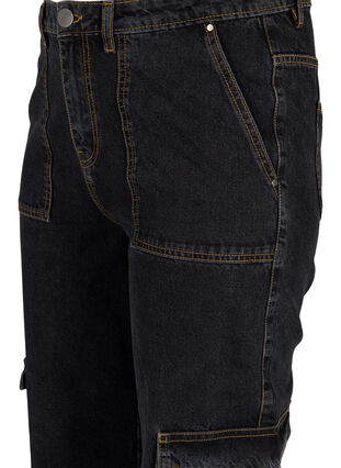 ZizziStraight Fit Cargo Jeans, Black Stone, Packshot image number 2