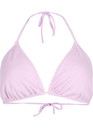 ZizziDriehoekige bikini top met crêpe structuur, Orchid Bouquet, Packshot image number 0