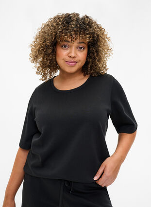 ZizziT-shirt in modalmix, Black, Model image number 0