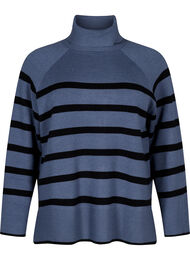 Pull en maille rayé avec un col roulé, B.Sea w.BlackStripes, Packshot