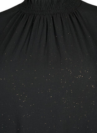 Zizzi FLASH - Blouse à manches longues scintillante avec smocks	, Black w. Silver, Packshot image number 2