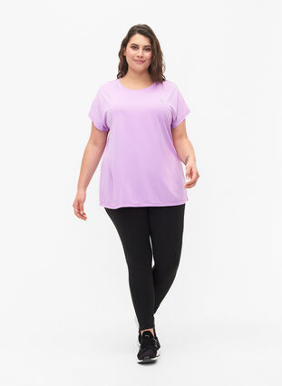 Zizzi T-shirt d'entraînement à manches courtes, African Violet, Model image number 2