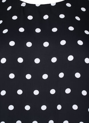 ZizziGestippelde blouse met korte mouwen, Black W. White Dot, Packshot image number 2