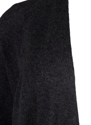 Zizzi Long cardigan tricoté avec poches, Dark Grey Melange, Packshot image number 4