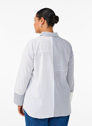 ZizziGestreept shirt met lange mouwen, Lava Smoke Stripe, Model image number 1