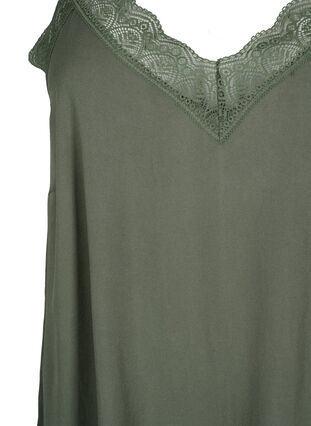 Zizzi Haut en dentelle en viscose, Thyme, Packshot image number 2