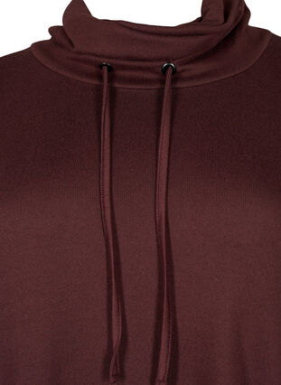 Zizzi Robe en jersey avec col montant et poches, Fudge, Packshot image number 2