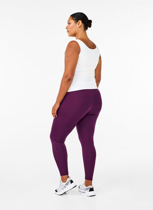 Zizzi Leggings basiques en viscose, Potent Purple, Model image number 1