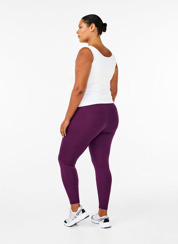 ZizziBasic legging in viscose, Potent Purple, Model image number 1