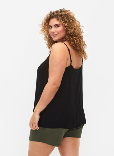 ZizziStrap top in viscose, Black, Model image number 1