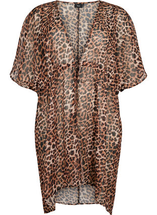 Zizzi Kimono de plage avec imprimé, Leopard, Packshot image number 0