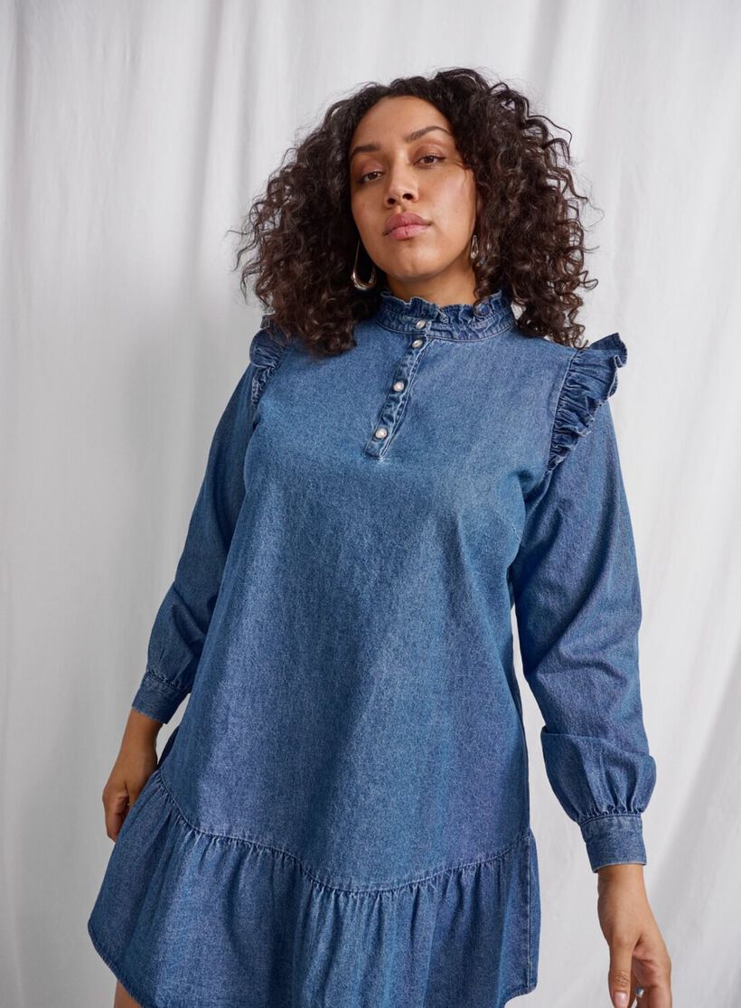 Robe en jean à volants, , Model