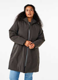 Winterjas met verstelbare taille, Raven, Model