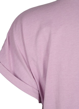ZizziT-shirt met korte mouwen van katoenmix, Lavender Mist, Packshot image number 3