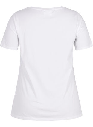 ZizziEffen basic T-shirt van katoen, Bright White, Packshot image number 1