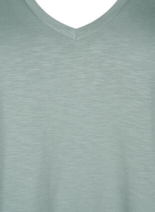 ZizziBasic t-shirt met korte mouwen en V-hals, Chinois Green, Packshot image number 2