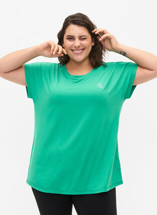 Zizzi T-shirt d'entraînement à manches courtes, Mint, Model image number 0