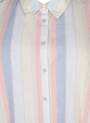 ZizziLang shirt van katoenmix met linnen, Multi Color Stripe, Packshot image number 2