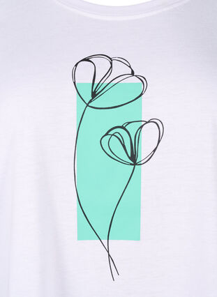 Zizzi FLASH - T-shirt avec motif, Bright White Flower, Packshot image number 2