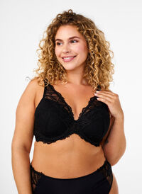 Soutien-gorge en dentelle rembourré avec armature, Black, Model