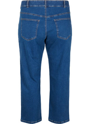 ZizziGeknipte Vera jeans met rechte pasvorm, Blue Denim, Packshot image number 1