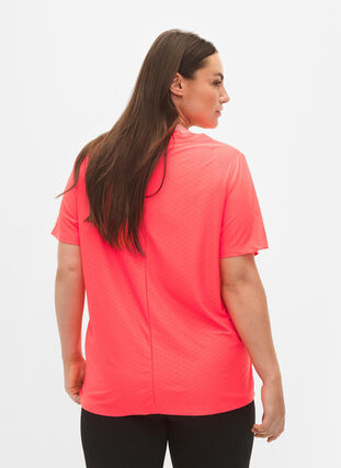 ZizziTraining t-shirt met v-hals en patroon, Fyring Coral ASS, Model image number 1