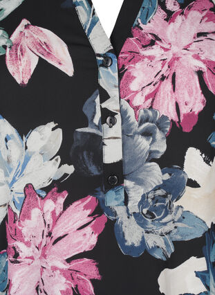 ZizziBlouse met lange mouwen en bloemenprint, Rose Flower AOP, Packshot image number 2