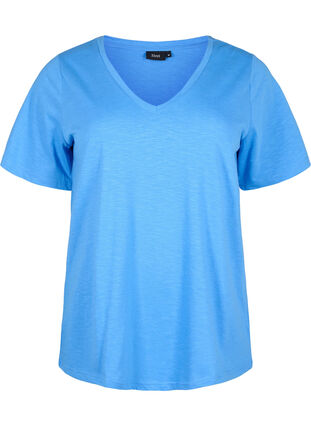 T-shirt basique à manches courtes avec col en V, Marina, Packshot image number 0