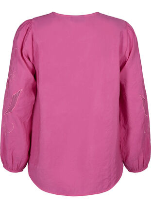 ZizziBlouse van Tencel™ Modal met geborduurde details, Phlox Pink, Packshot image number 1