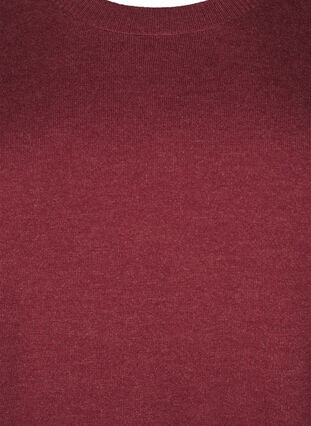 ZizziFLASH - Gebreide blouse met ronde hals, Merlot Mel., Packshot image number 2